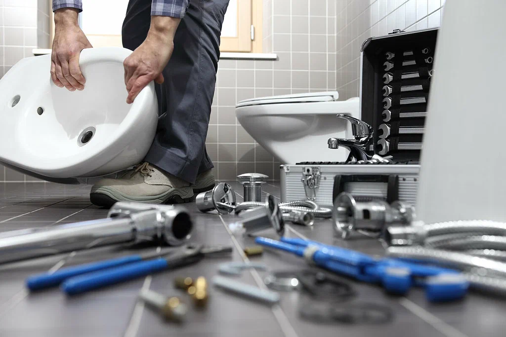 Plumbing tools prepared for a bathroom repair in Prescott